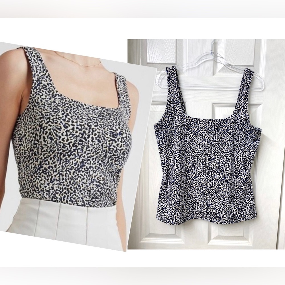 Express Leopard Body Contour Tank Top Work Top Size L